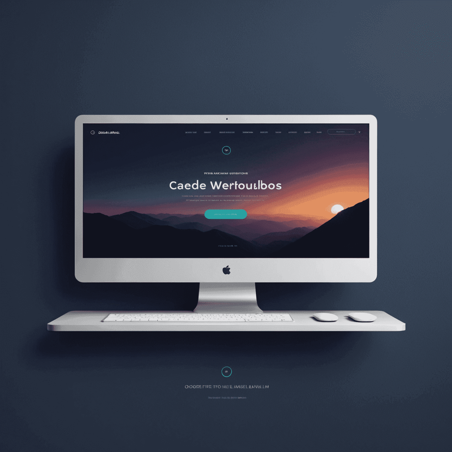 Minimalist web design showcasing subtle gradients, volumetric lighting, and strategic negative space against a navy background