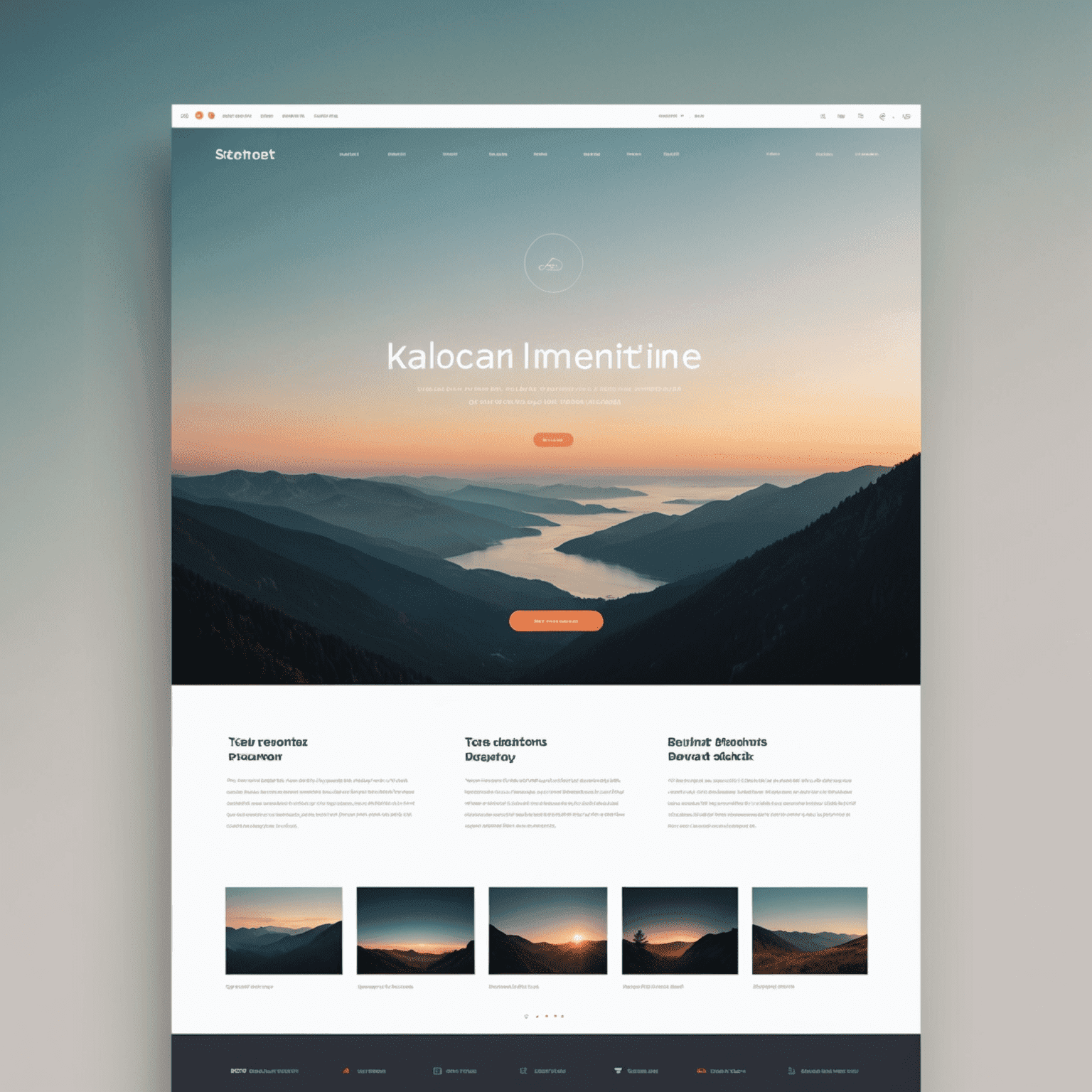 An animated GIF showcasing a minimalist web interface with subtle gradient backgrounds, strategic use of negative space, and soft volumetric lighting effects. As the user scrolls, elements gracefully enter the viewport with smooth parallax effects, demonstrating the harmony of cinematic minimalism in web design.